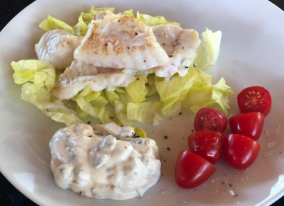 103 Cod, salad and homemade tartare