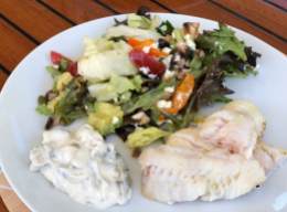 146 Cod and salad dinner